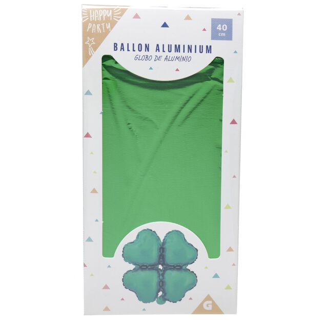 Ballon forme tr&egrave;fle aluminium (2 mod&egrave;les argent&eacute; ou vert)