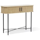 Console Gr&egrave;ge bois naturel et noir - L100xP35xH80 cm