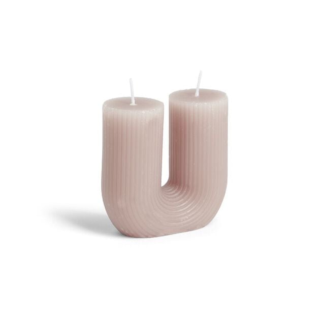 Bougie lettre U marron fonc&eacute; 6x4xH9cm