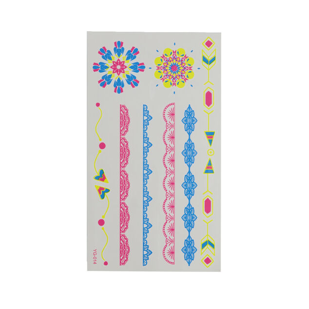 Tatouage enfant éphémère multicolore 3 feuillets (2 modèles)
