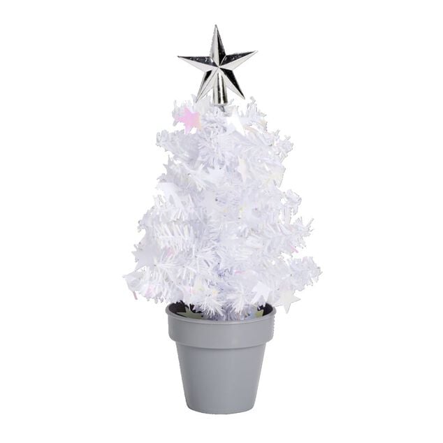 Sapin guirlande en pot à poser Ø11,5xH20cm - (3 coloris)