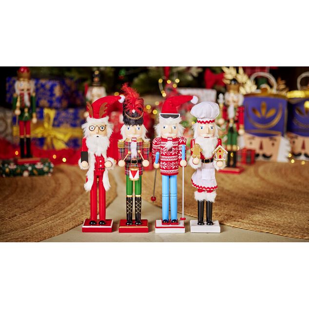 Soldat casse noisette &agrave; poser en bois H38cm (4 mod&egrave;les)