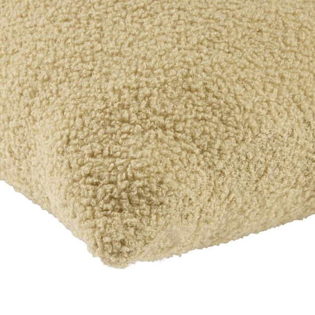 Coussin carr&eacute; bouclette beige 45x45cm