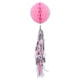 Suspension nid d'abeille rose