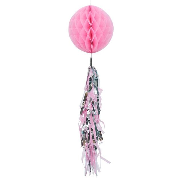 Suspension nid d'abeille rose