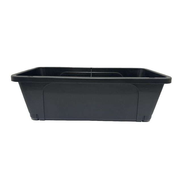 Jardini&egrave;re &agrave; poser basse plastique gris anthracite 76x38xH25cm