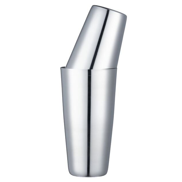 Shaker &agrave; cocktail 2 gobelets acier gris &Oslash;10xH18cm
