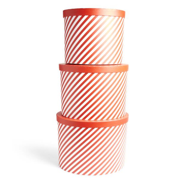 Lot de 3 bo&icirc;tes &agrave; cadeau rondes &Oslash;31cm