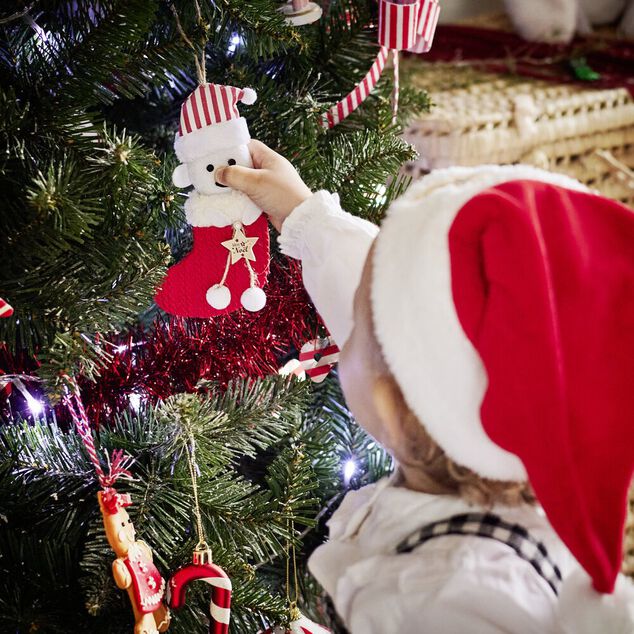 Chaussette à suspendre ourson "Mon 1er Noël" 7,5x15cm