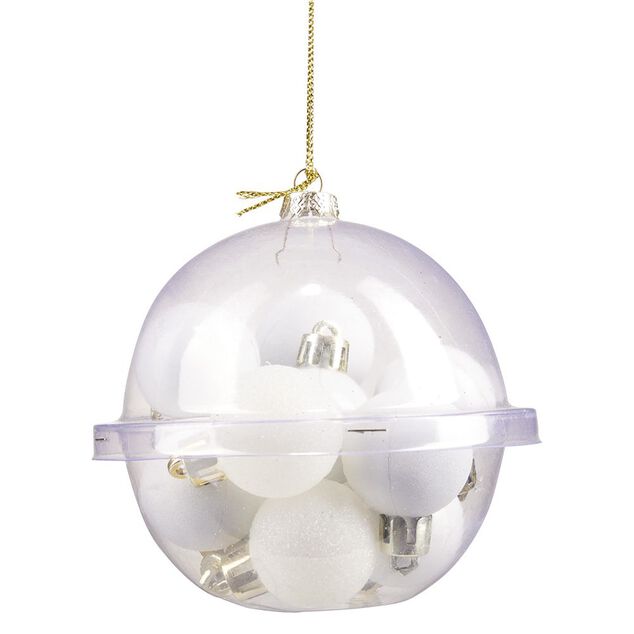 Petite boule de No&euml;l polystyr&egrave;ne blanc &Oslash;3cm x12