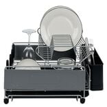 Égouttoir extensible en métal et plastique gris 41,5x30xH23,5cm