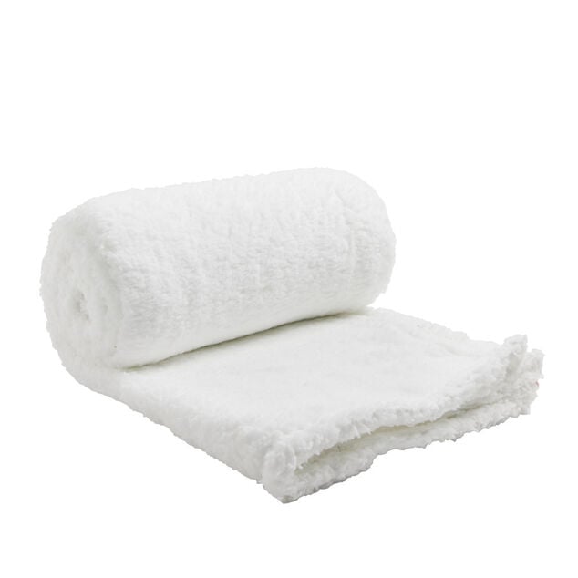 Plaid sherpa blanc L130x160cm