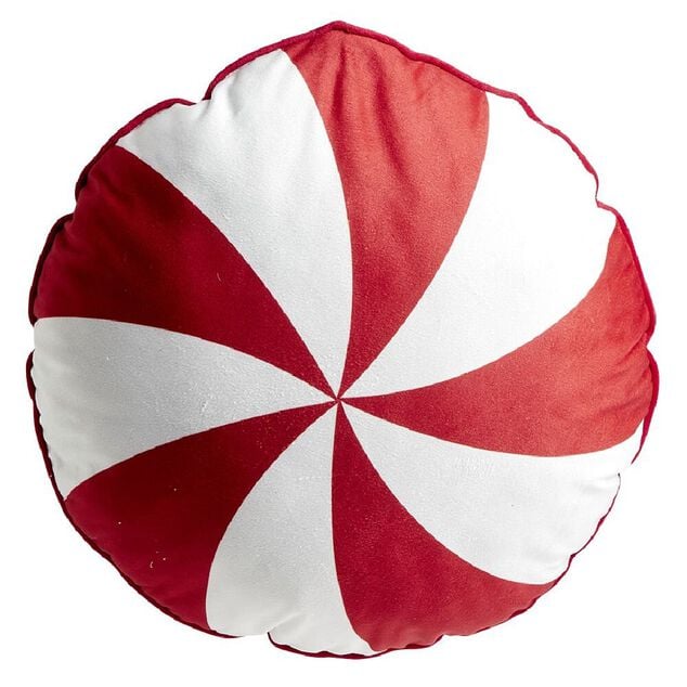Coussin bonbon rouge et blanc &Oslash;40cm