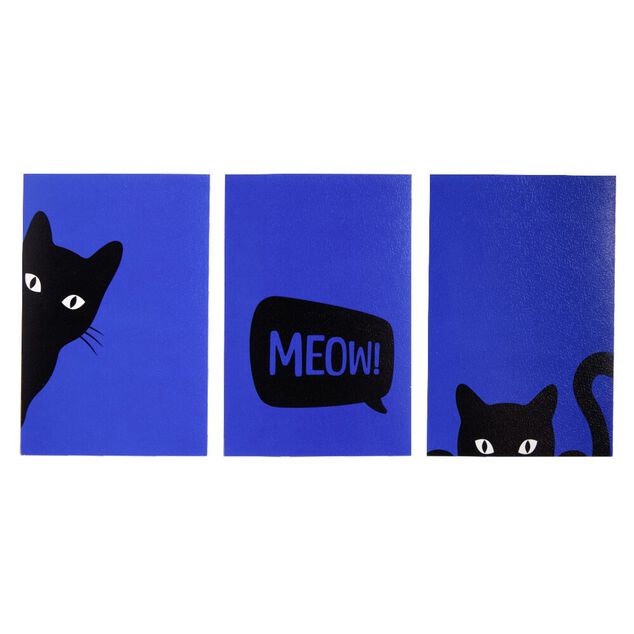 Lot de 3 affiches papier bleu et noir 10x15cm