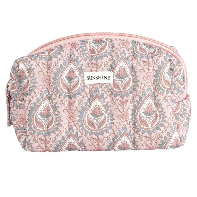 Pochette cosm&eacute;tique Indie polycoton matelass&eacute;e 19x8x10cm (2 mod&egrave;les)