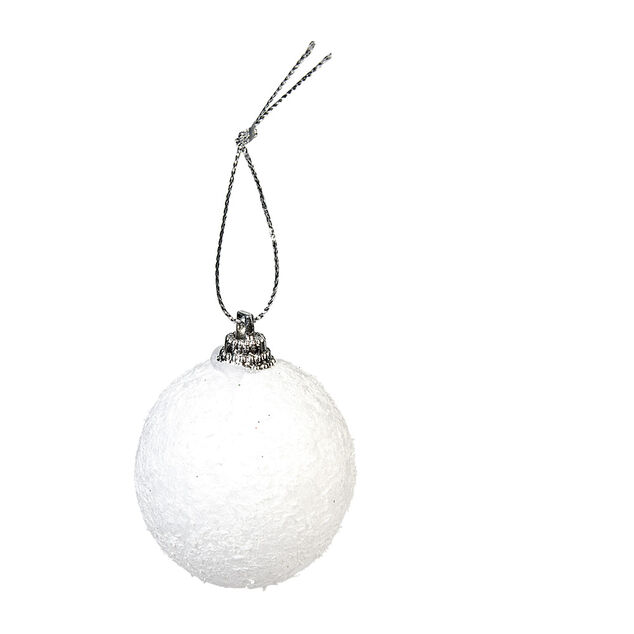 Boule de Noël plastique blanc x6