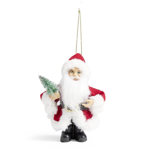 Lot de 2 figurines P&egrave;re-No&euml;l &agrave; suspendre