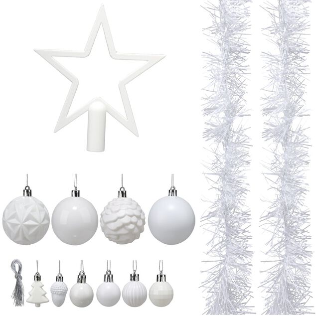 D&eacute;coration sapin de No&euml;l blanc x40
