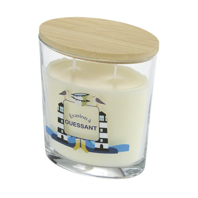 Bougie parfum&eacute;e Ambiances Devineau 2 m&egrave;ches Ouessant senteur embruns 30H