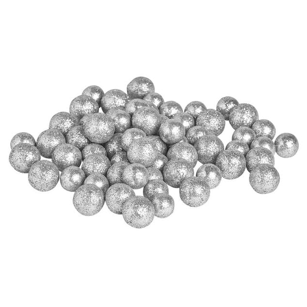 Bille décorative polystyrène pailletée Ø1,5cm x62 - 3 modèles