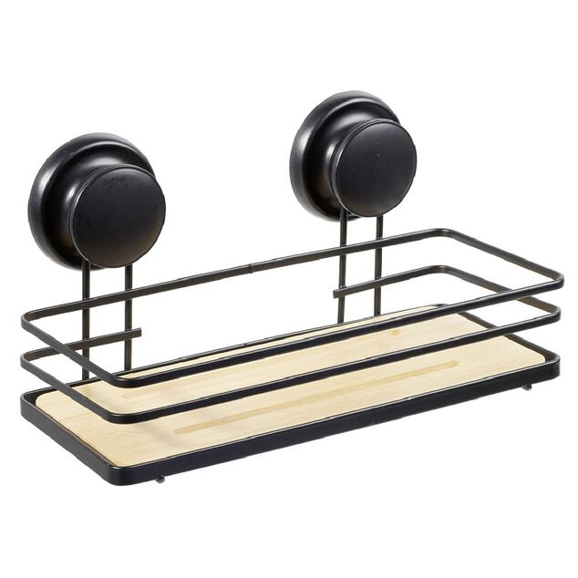 Serviteur de douche m&eacute;tal noir bambou