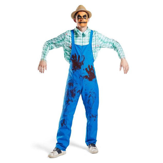 D&eacute;guisement adulte fermier assassin chemise et salopette taille unique