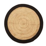 Tapis jute et coton &Oslash;120cm noir