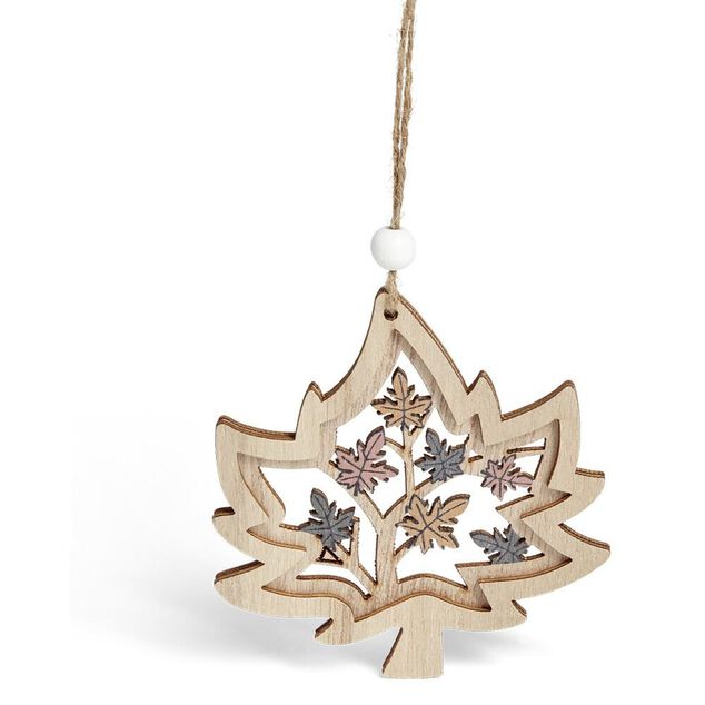 Suspension de No&euml;l for&ecirc;t en bois ajour&eacute; H10cm - 4 mod&egrave;les