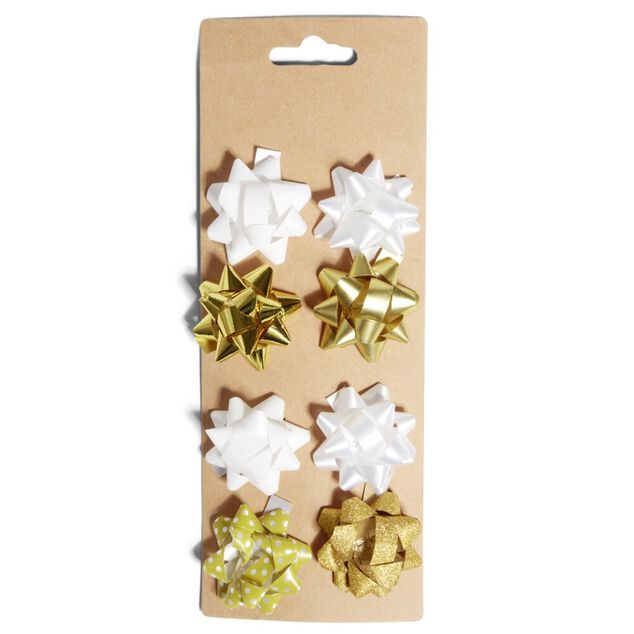 Noeud bolduc dor&eacute; et blanc x8