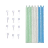 Bougie anniversaire longue bleue x12