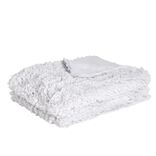 Plaid à poils longs gris clair 130x160cm