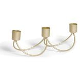 Bougeoir de table dor&eacute; 3 t&ecirc;tes