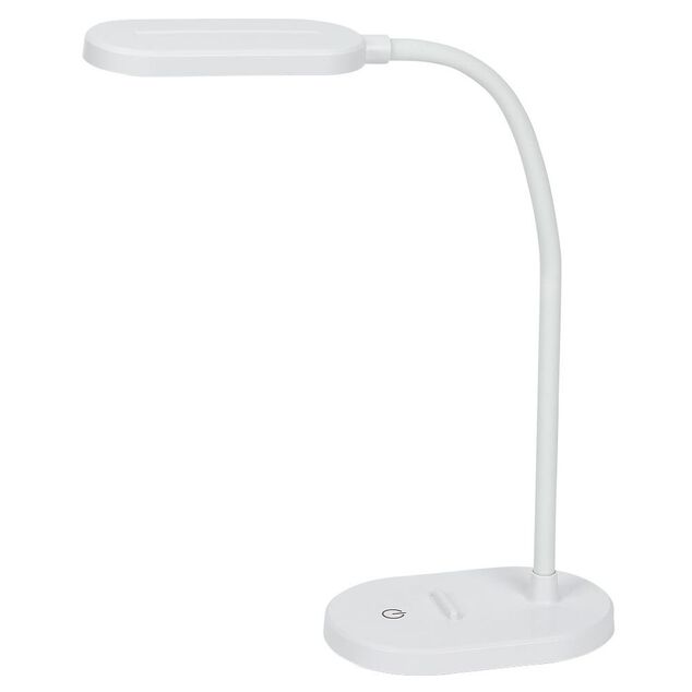 Lampe de bureau flexible &agrave; LED avec support t&eacute;l&eacute;phone blanche