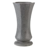 Vase funéraire hexagonal ciment gris H30 cm