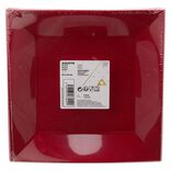 Lot de 10 assiettes réutilisables carrées rouges