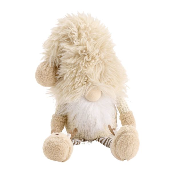 Gnome d&eacute;coratif en polyester beige H48cm