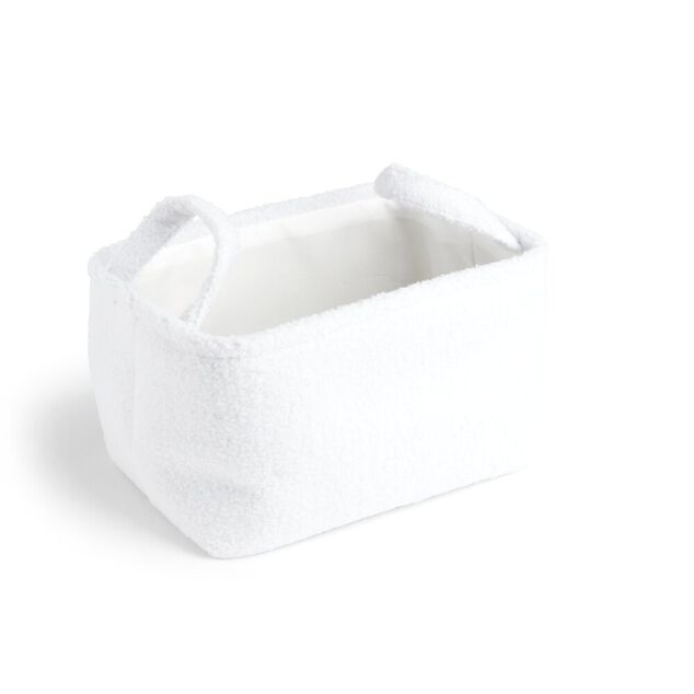 Pani&egrave;re laine boucl&eacute;e blanche 32x22xH18cm