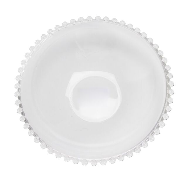 Assiette &agrave; soupe c&eacute;ramique transparente bord perle &Oslash;18,5cm