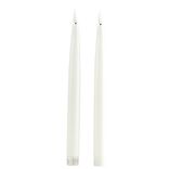 Lot de 2 bougies chandelles LED blanches Ø2,2xH22,5cm