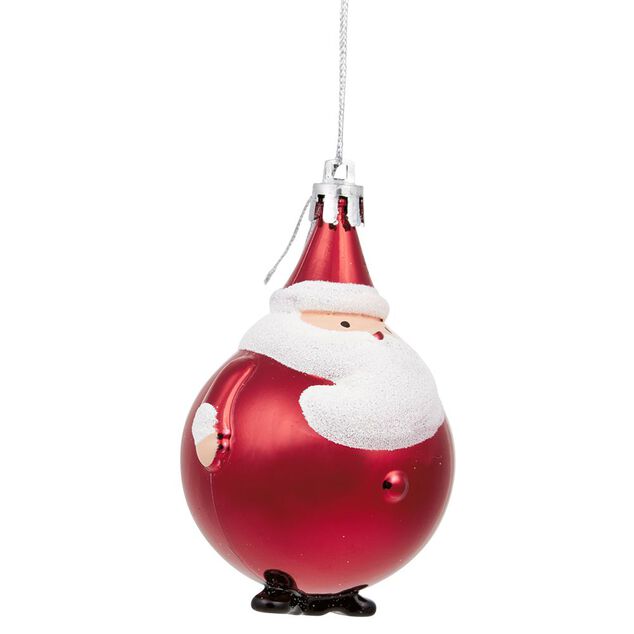 Boule P&egrave;re No&euml;l rouge &agrave; suspendre