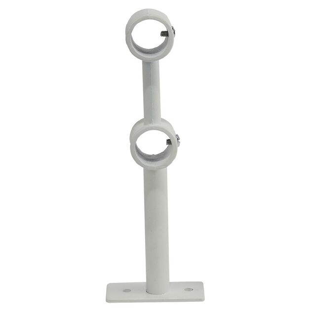 Support double extensible métal blanc pour tringle à rideau Ø20mm