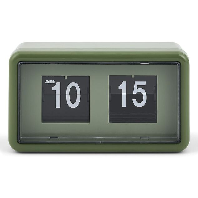 Horloge r&eacute;tro &agrave; rabat automatique plastique vert