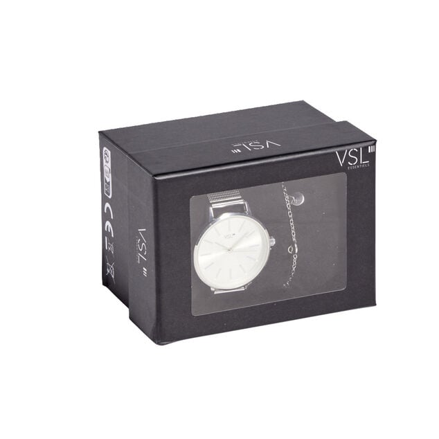 Ensemble montre et bracelet femme argent&eacute;