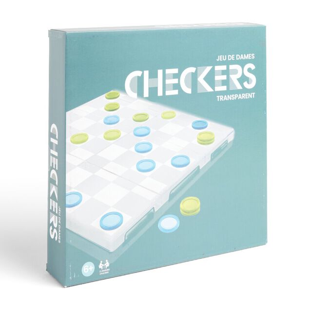 Jeu de dame transparent 25x25cm