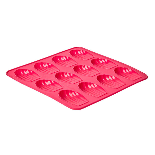 Moule 12 madeleines silicone rose