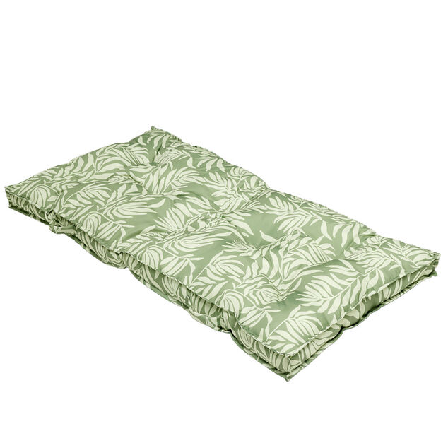 Coussin assise format palette motif feuillage 120x60xH8cm