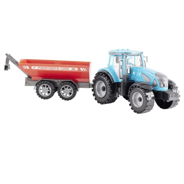 Tracteur avec remorque son et lumi&egrave;re plastique L44cm