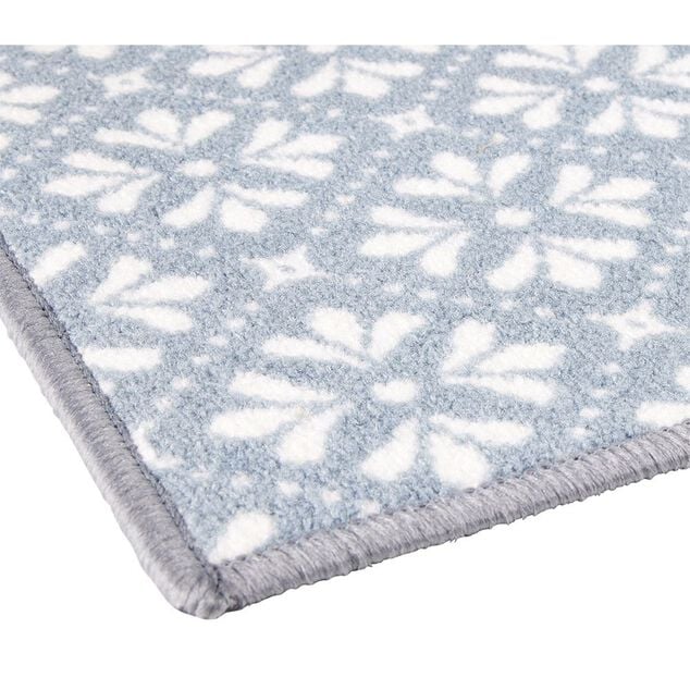 Tapis de cuisine latex imprim&eacute; bleu 120x50 cm