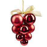 Suspension de No&euml;l boule grappe rouge brillant &Oslash;12/15xH20cm