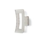 Pince cheveux blanc mat rectangulaire L8cm